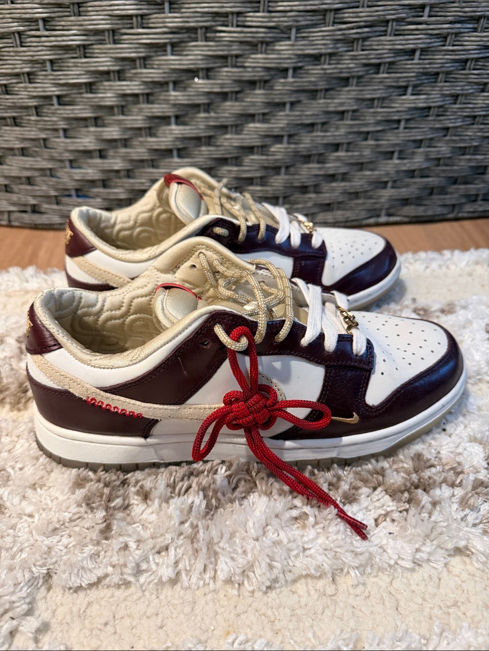 Nike Low-Top Sneakers in Burgundy, Cream and Red Accent size 9